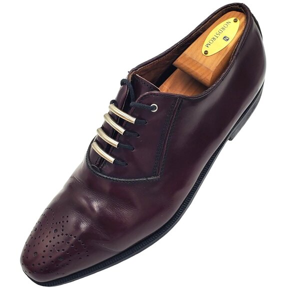 Italy Giorgio Brutini Men\'s size 8 Burgundy Leather oxford dress shoes main image 9